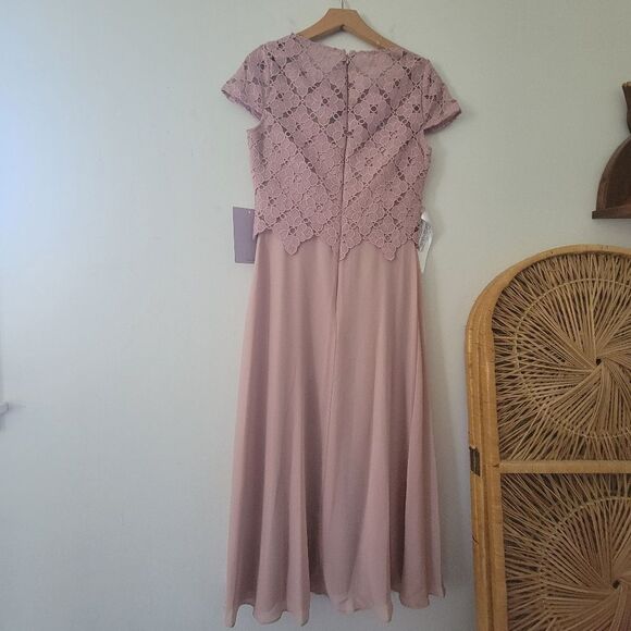 JS Collections Laura A-Line Tea Length Dress Pale Mauve 6 NWT - Picture 12 of 14